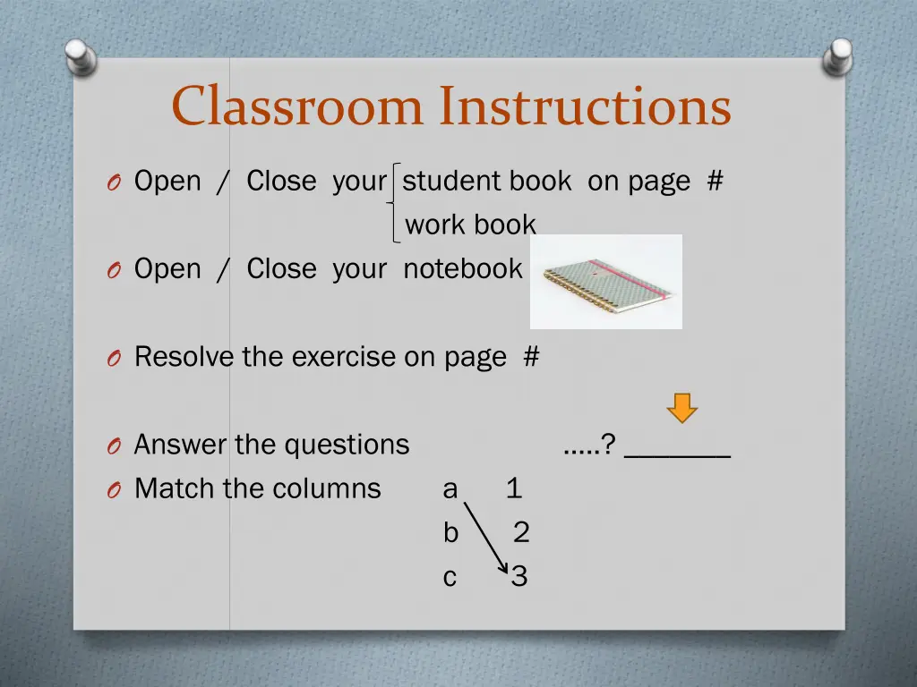 classroom instructions