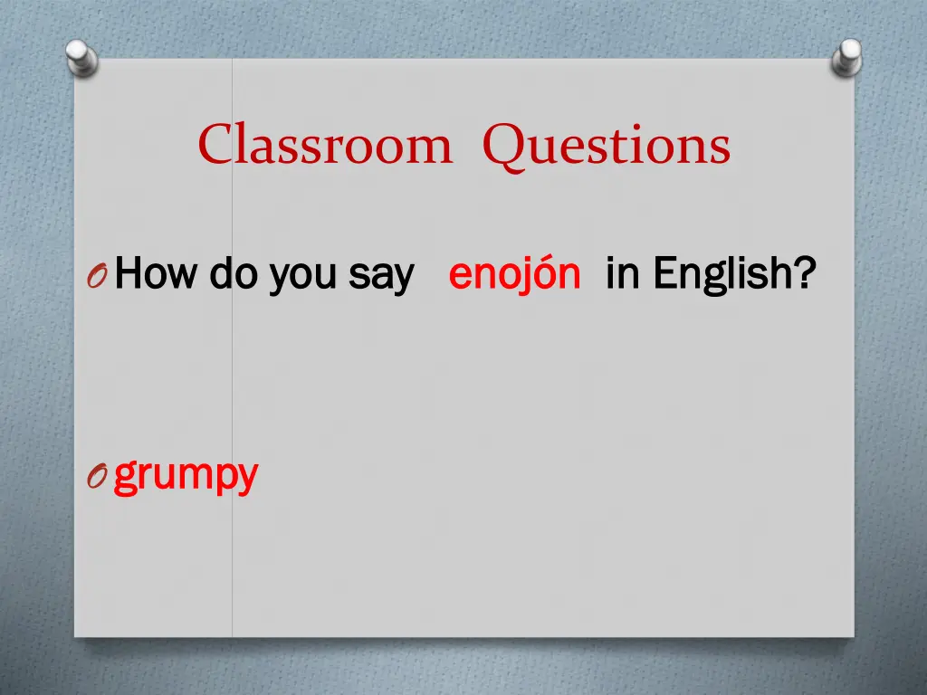 classroom questions
