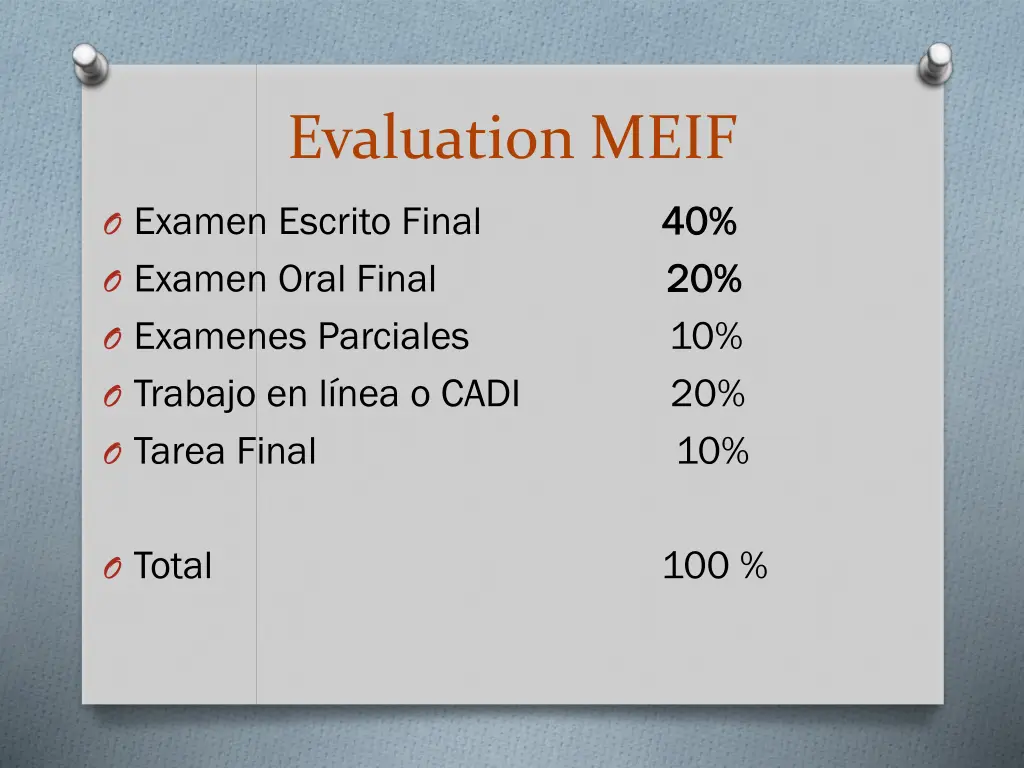 evaluation meif