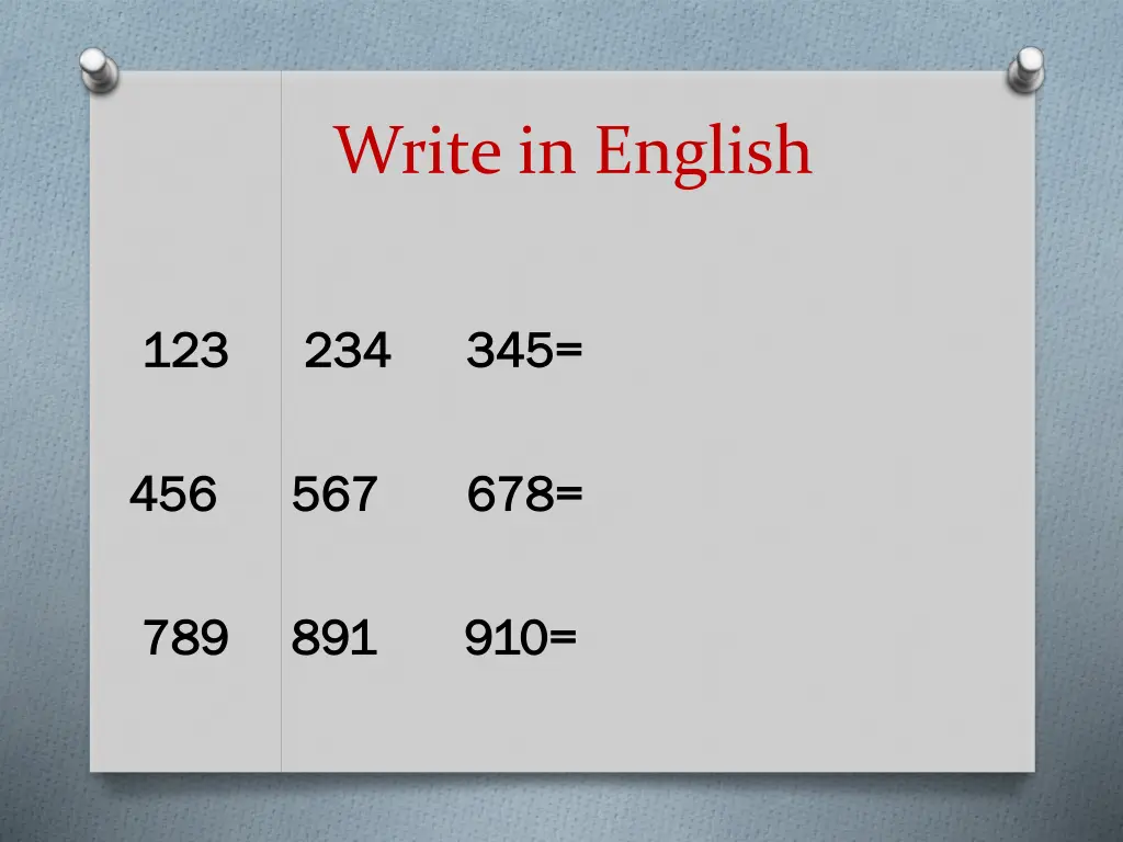 write in english 2