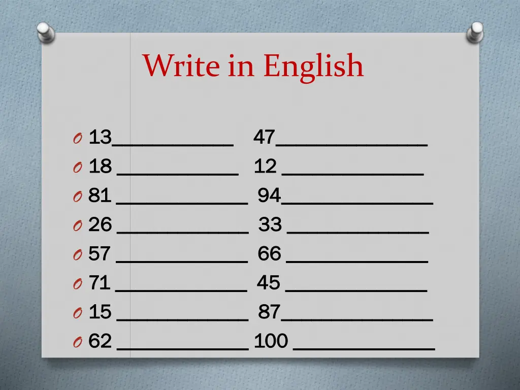 write in english