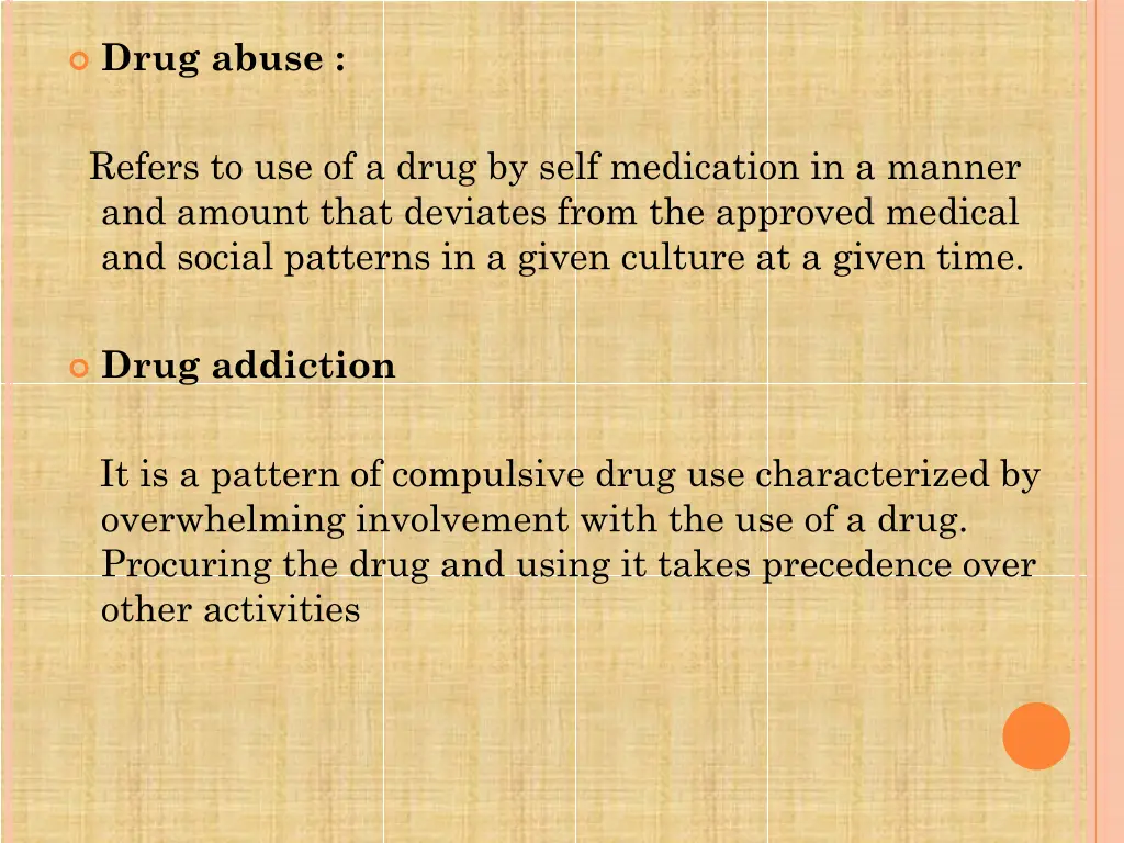 drug abuse