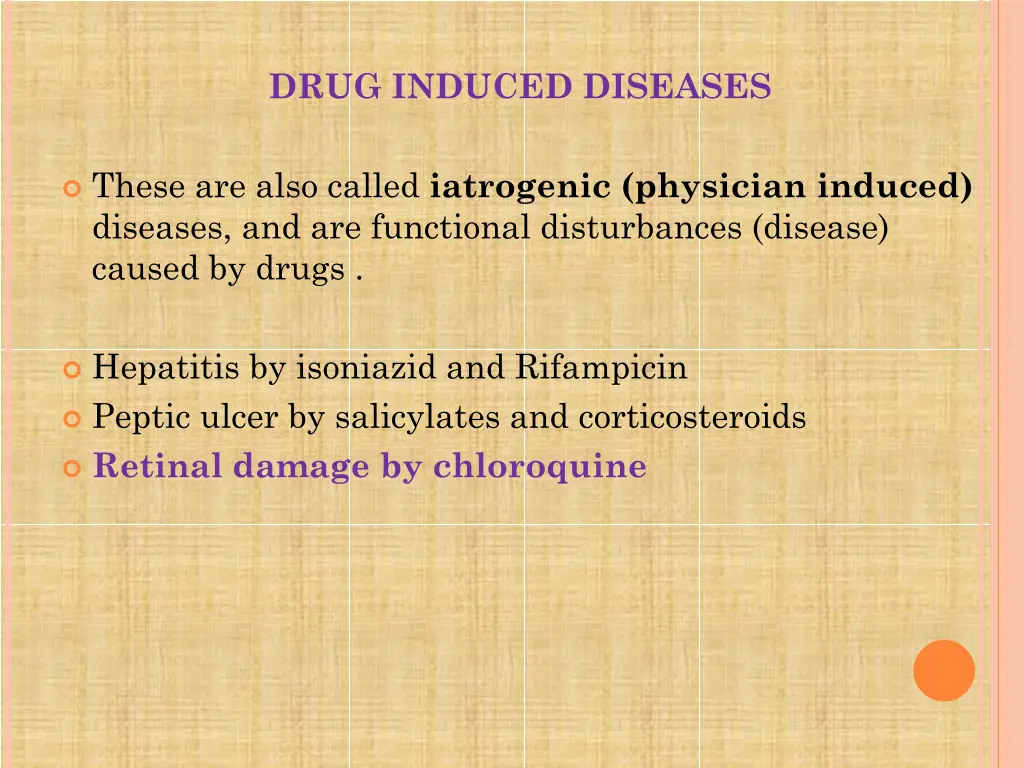 drug induced diseases