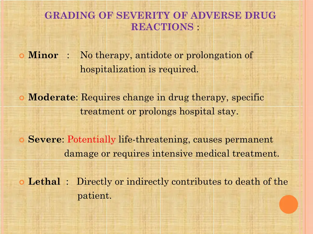 grading of severity of adverse drug reactions