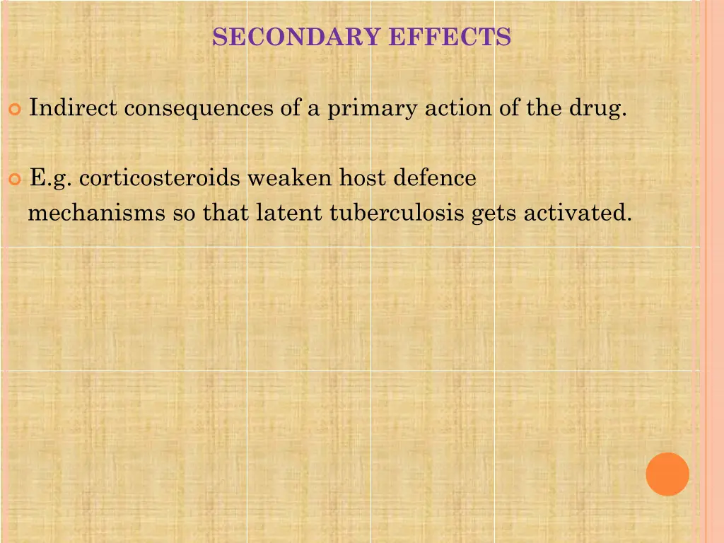 secondary effects
