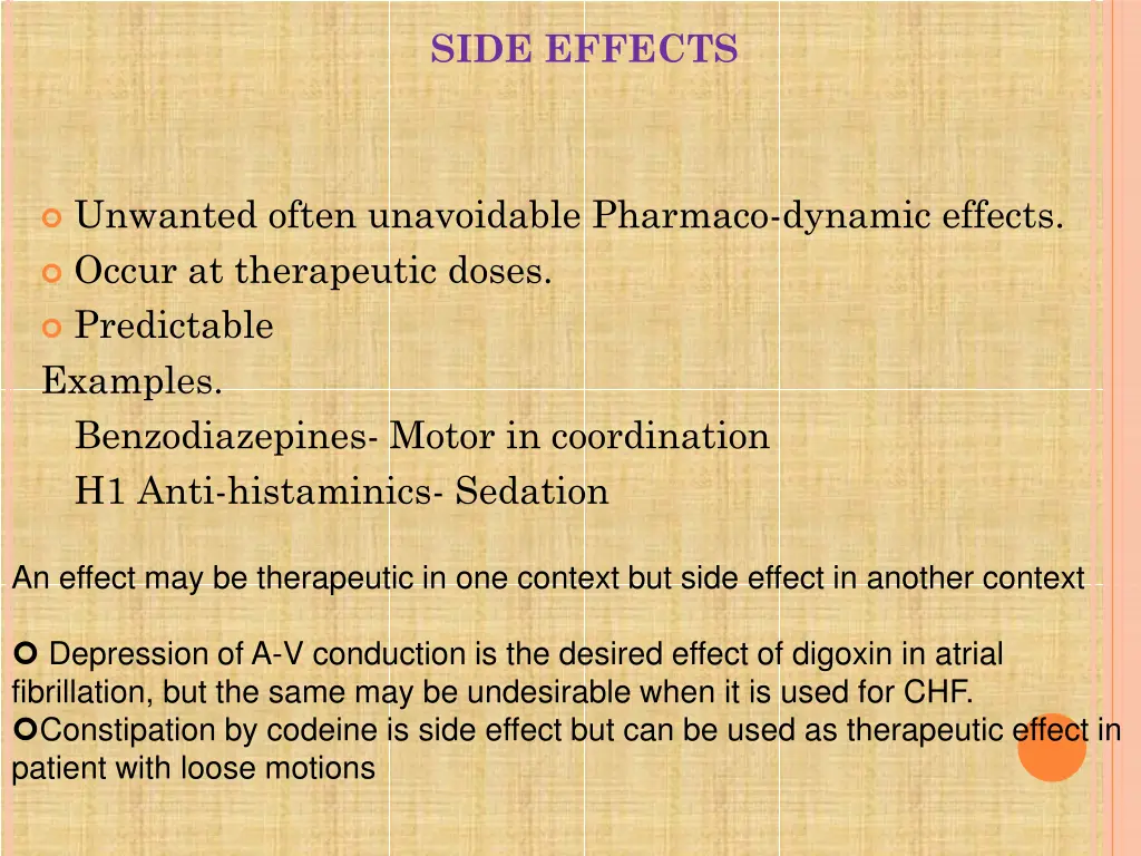 side effects