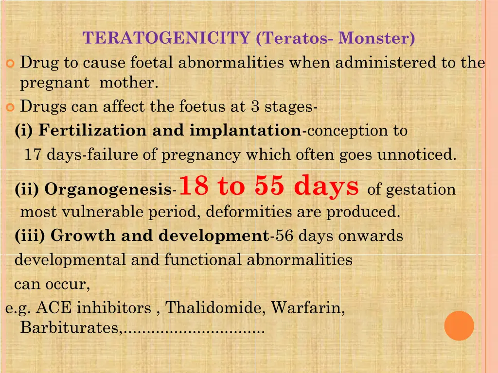 teratogenicity teratos monster drug to cause