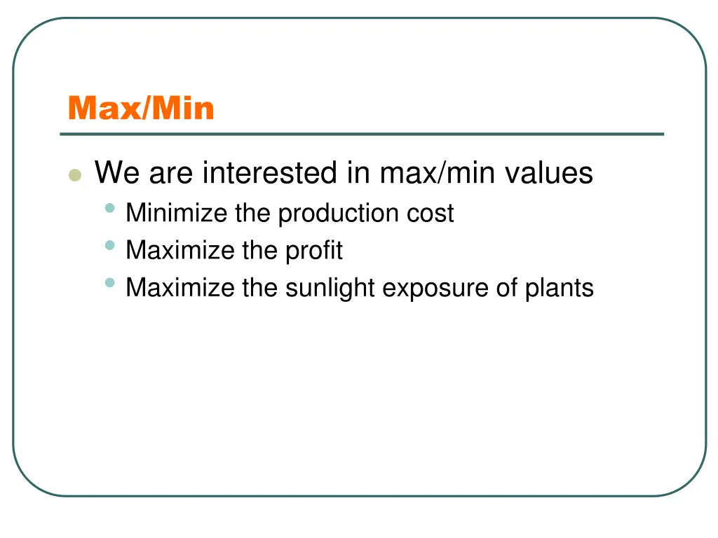 max min