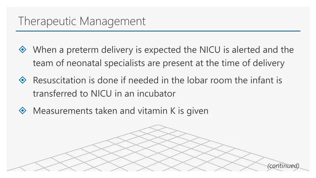 therapeutic management