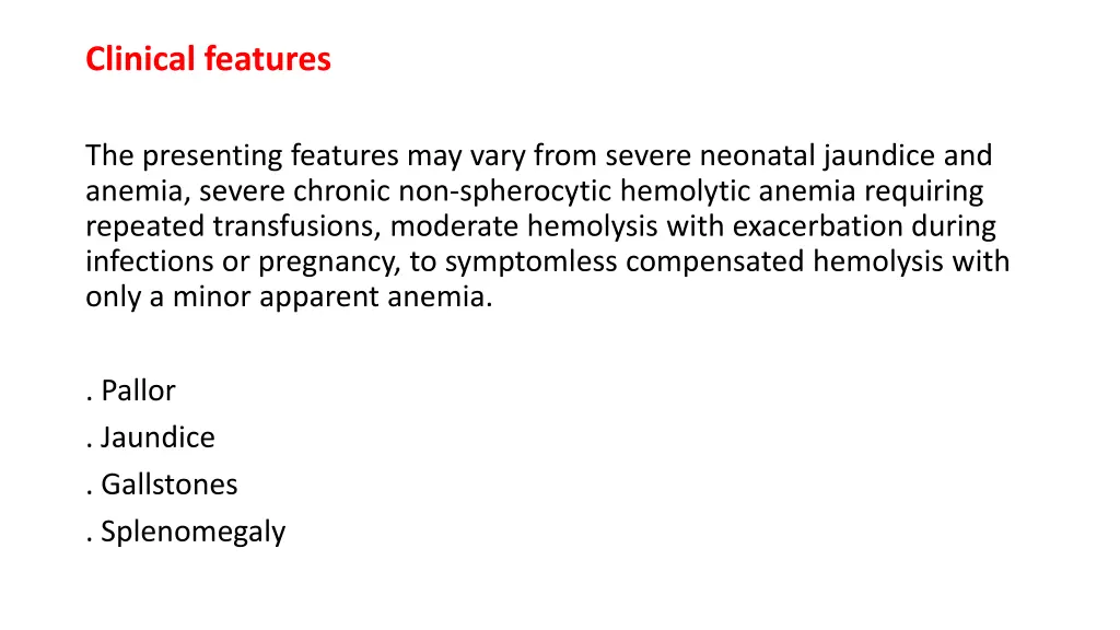 clinical features 2