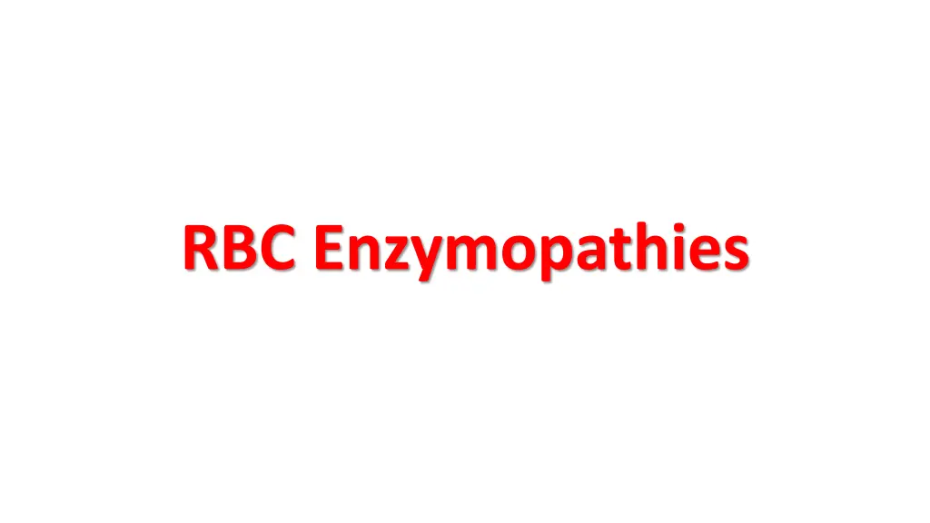 rbc enzymopathies
