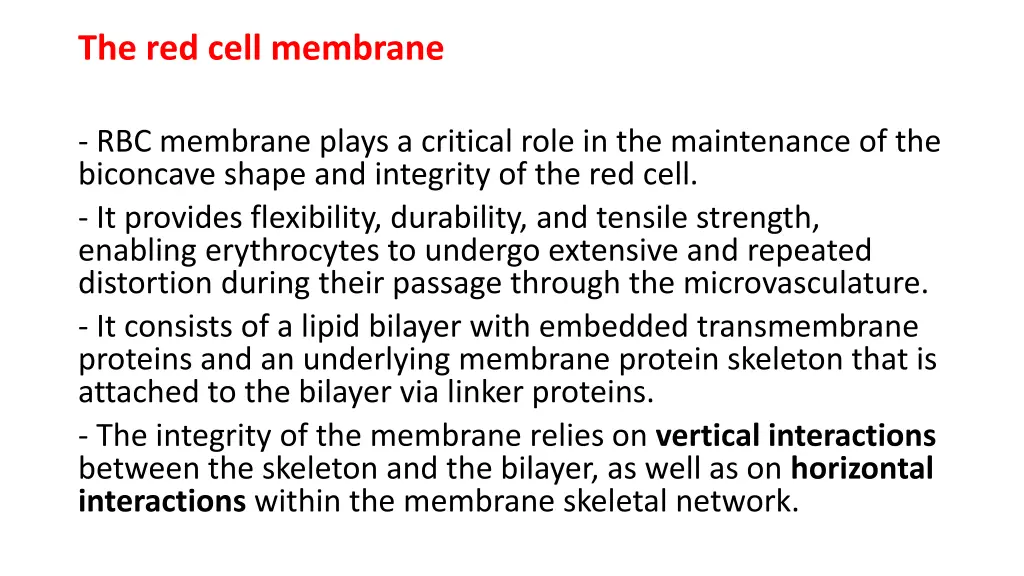 the red cell membrane