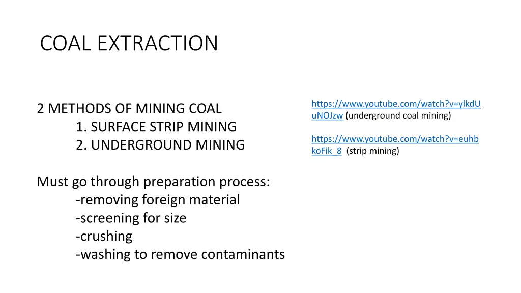 coal extraction