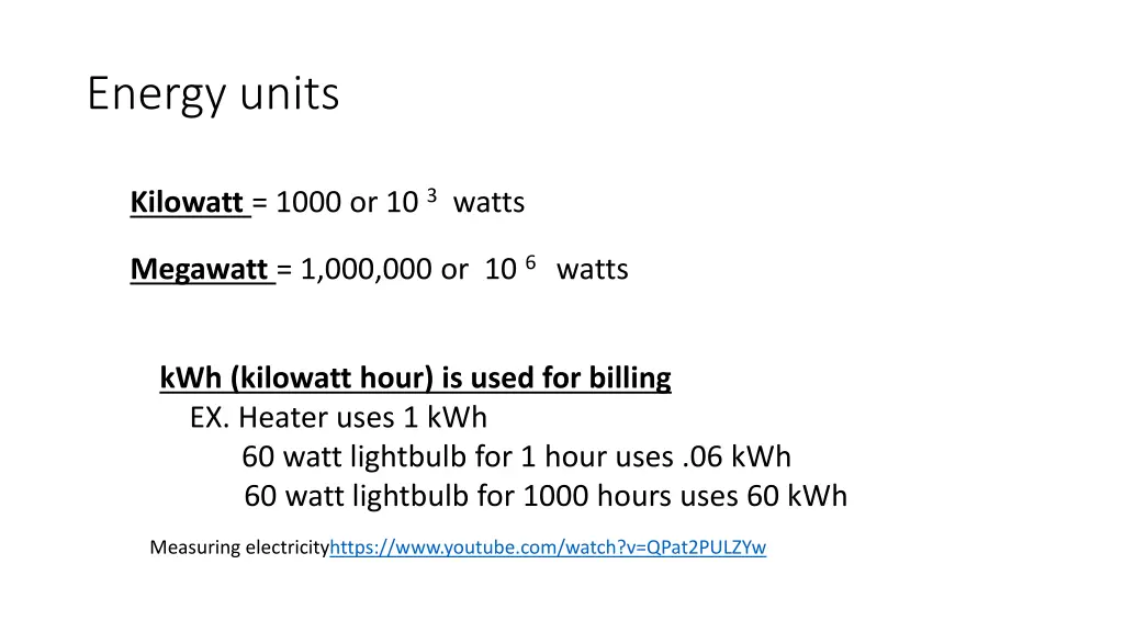 energy units