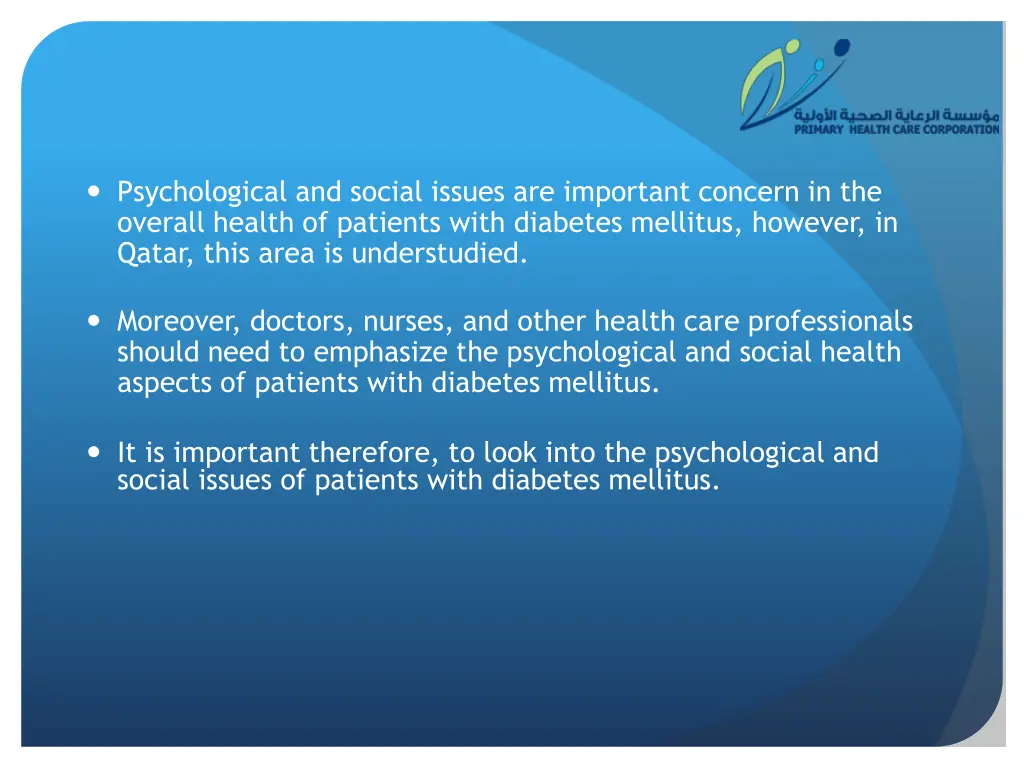 psychological and social issues are important