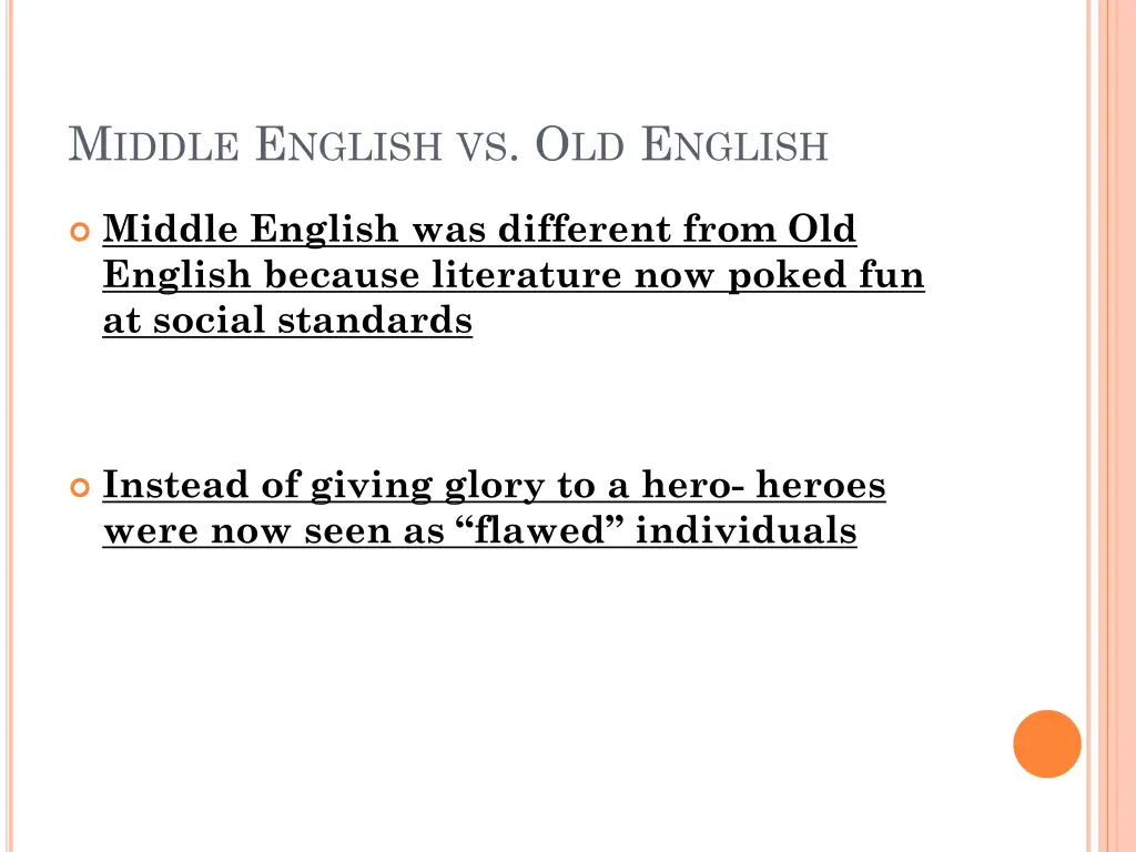 m iddle e nglish vs o ld e nglish