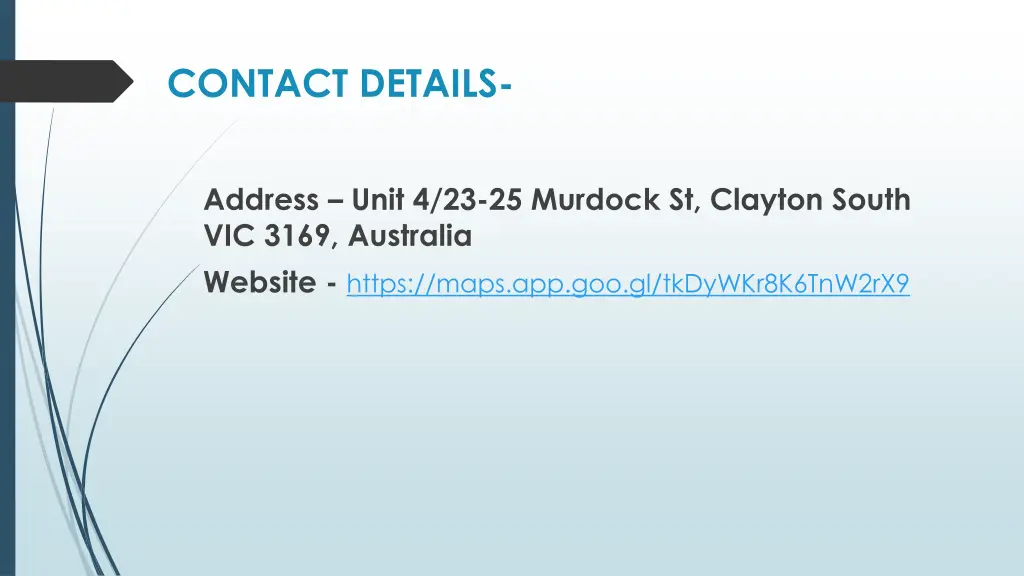 contact details