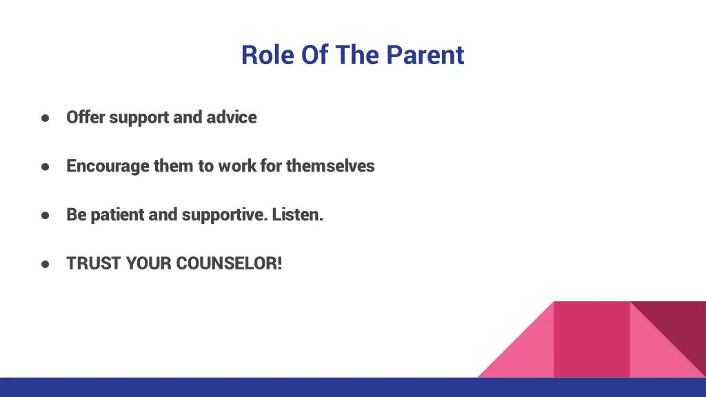 role of the parent