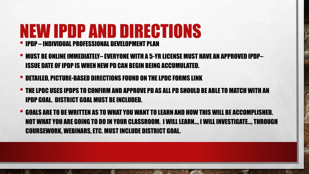 new ipdp and directions ipdp individual