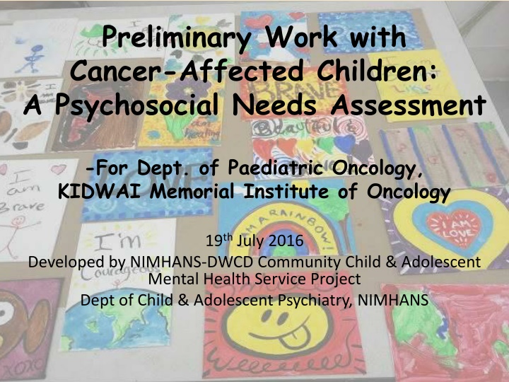 preliminary work with cancer affected children