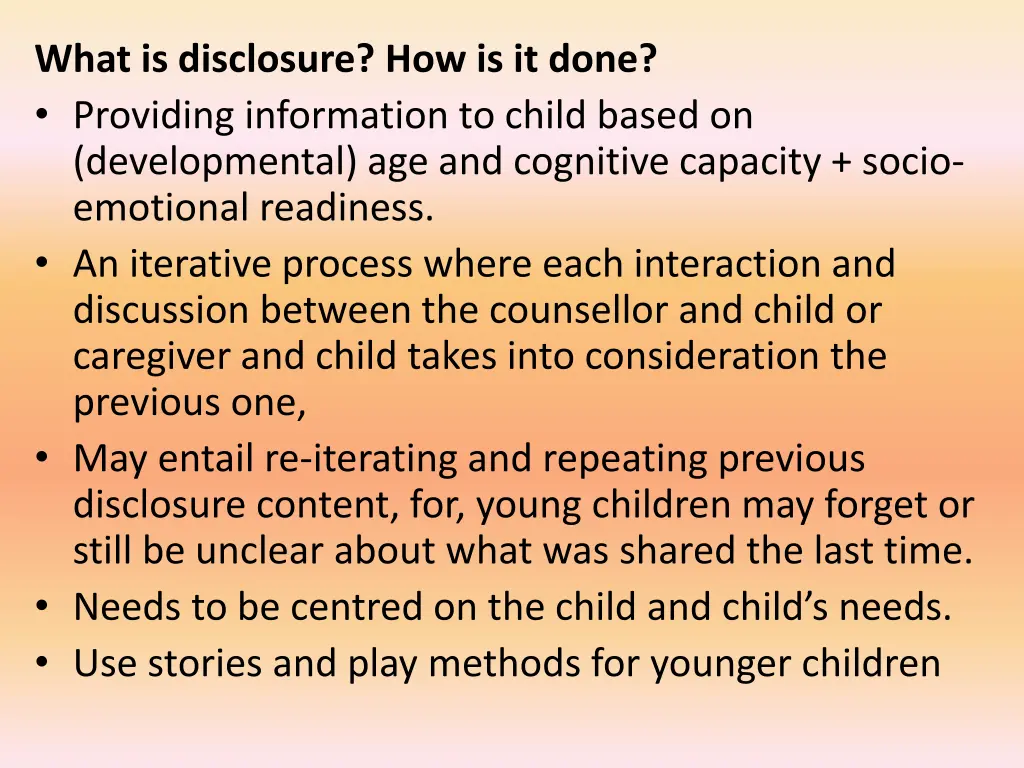 what is disclosure how is it done providing