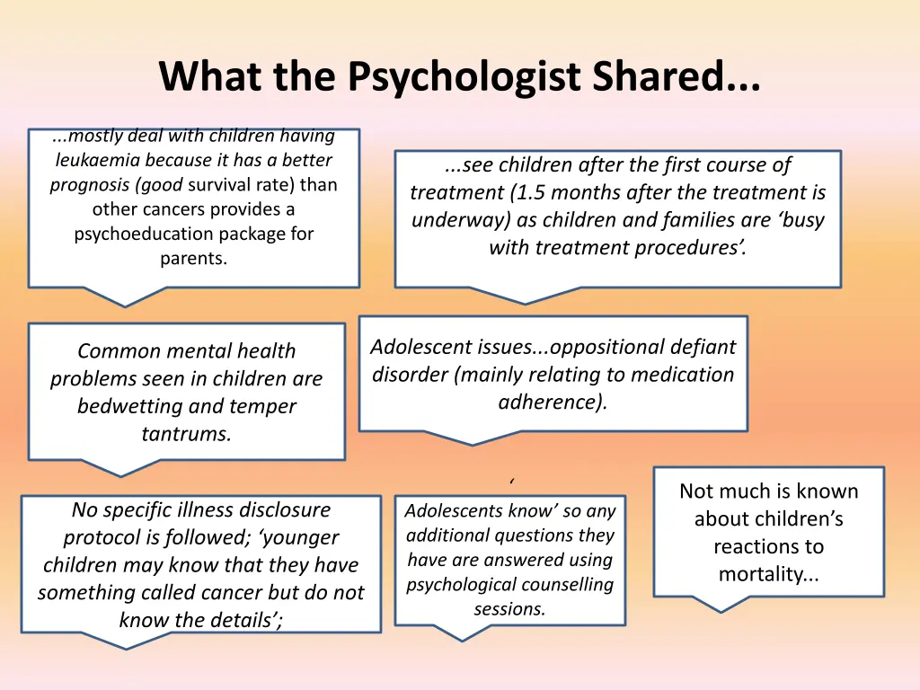 what the psychologist shared