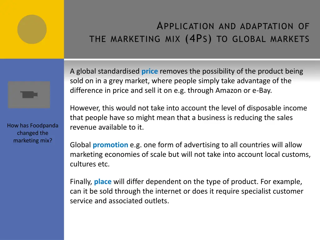 a pplication and adaptation of the marketing 1