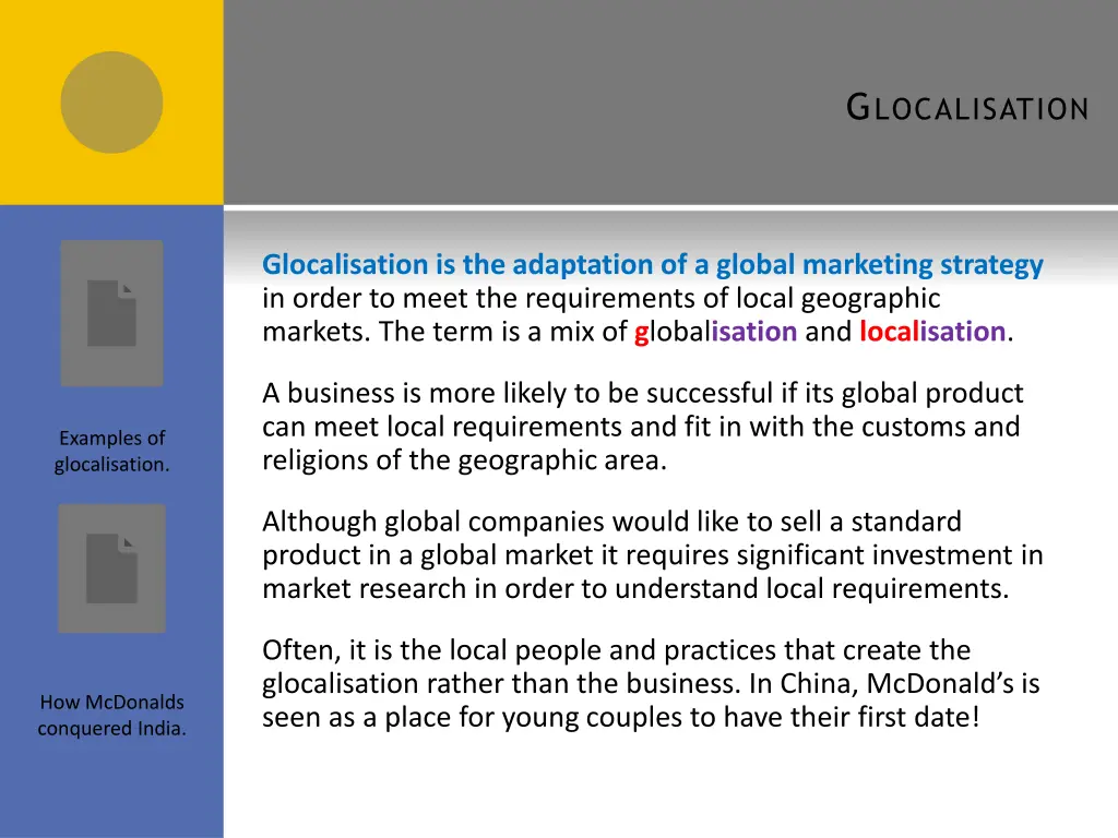 g localisation