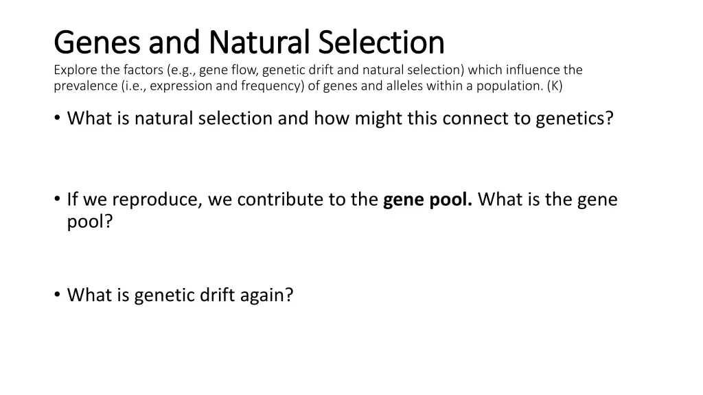 genes and natural selection genes and natural