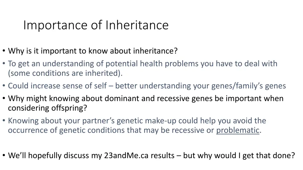importance of inheritance 1