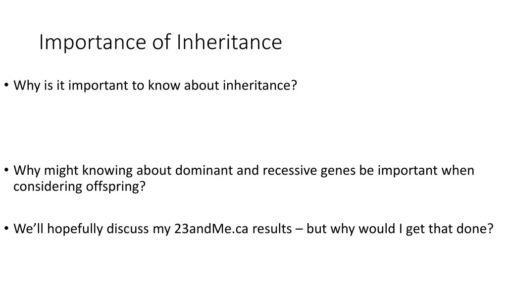 importance of inheritance