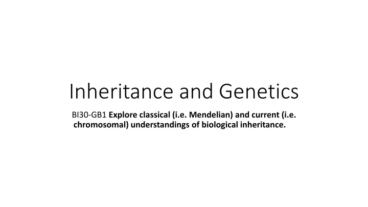 inheritance and genetics