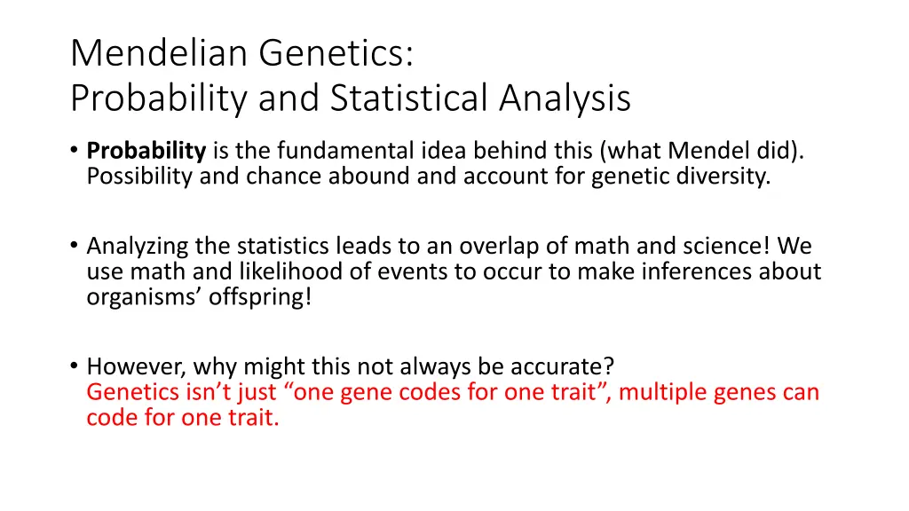 mendelian genetics probability and statistical 1