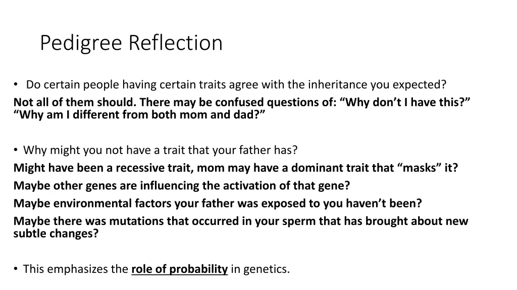 pedigree reflection