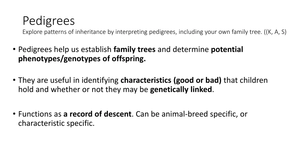 pedigrees explore patterns of inheritance 1