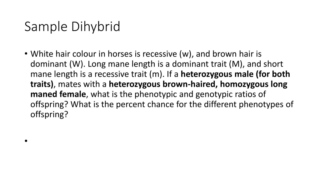 sample dihybrid