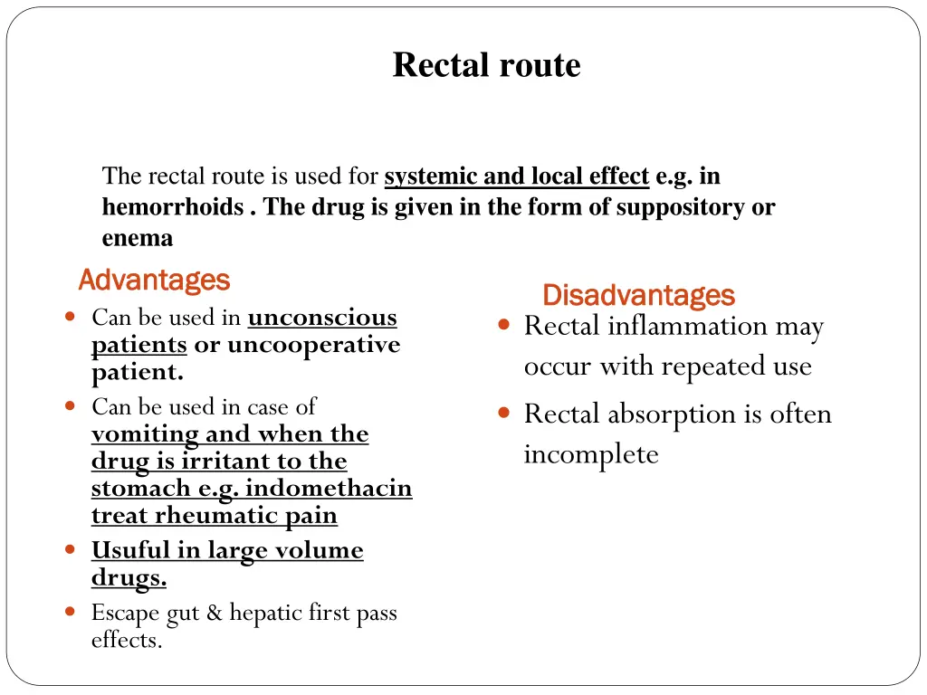 rectal route