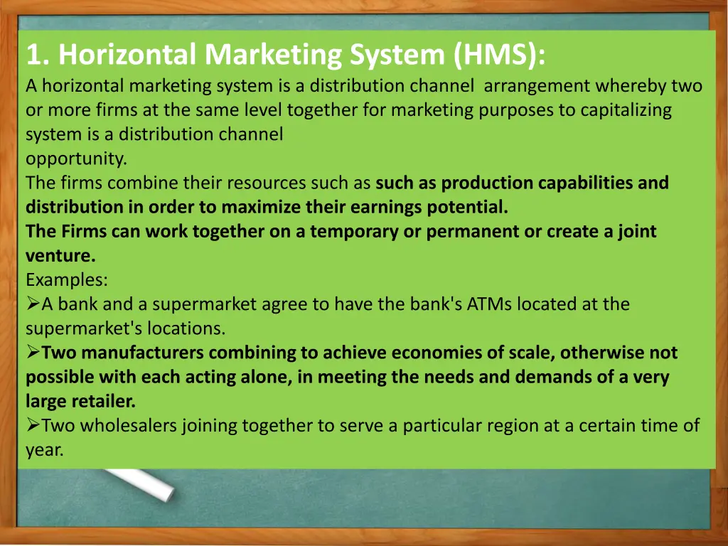 1 horizontal marketing system hms a horizontal