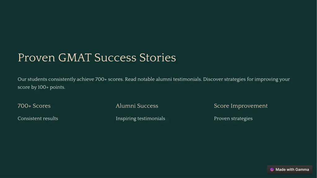 proven gmat success stories