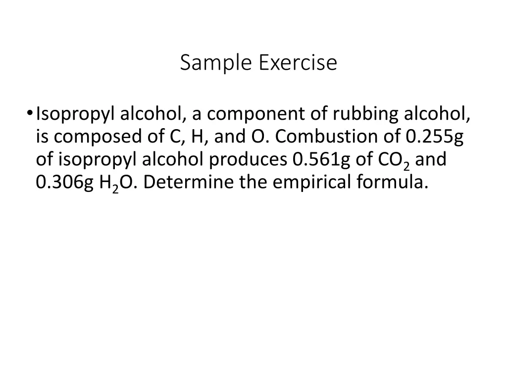 sample exercise 1