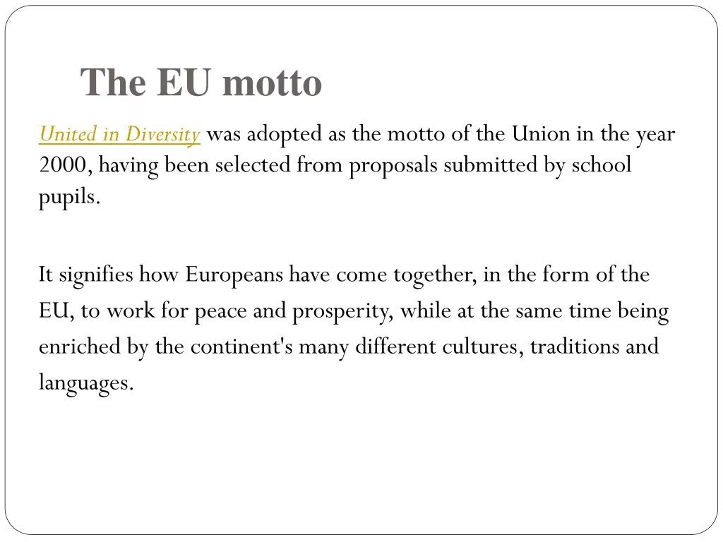 the eu motto