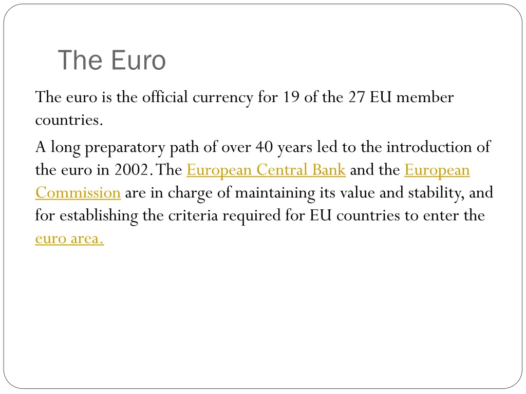 the euro