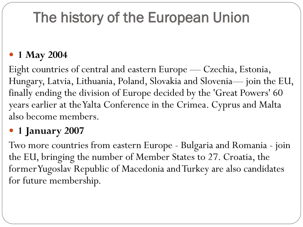 the history of the european union the history 7