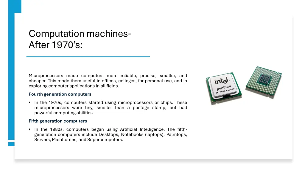 computation machines after 1970 s