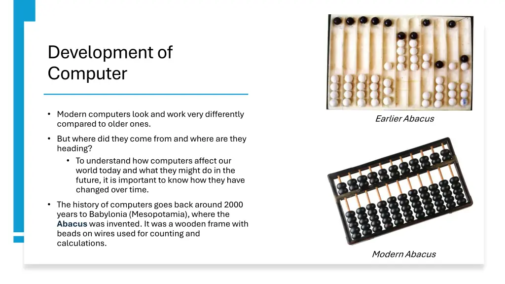 development of computer