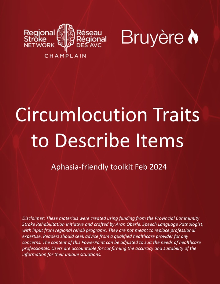 circumlocution traits to describe items