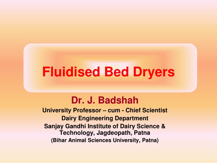 fluidised bed dryers