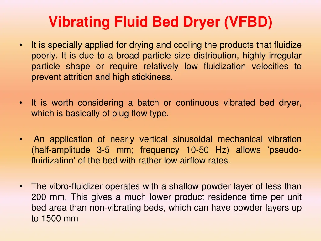 vibrating fluid bed dryer vfbd