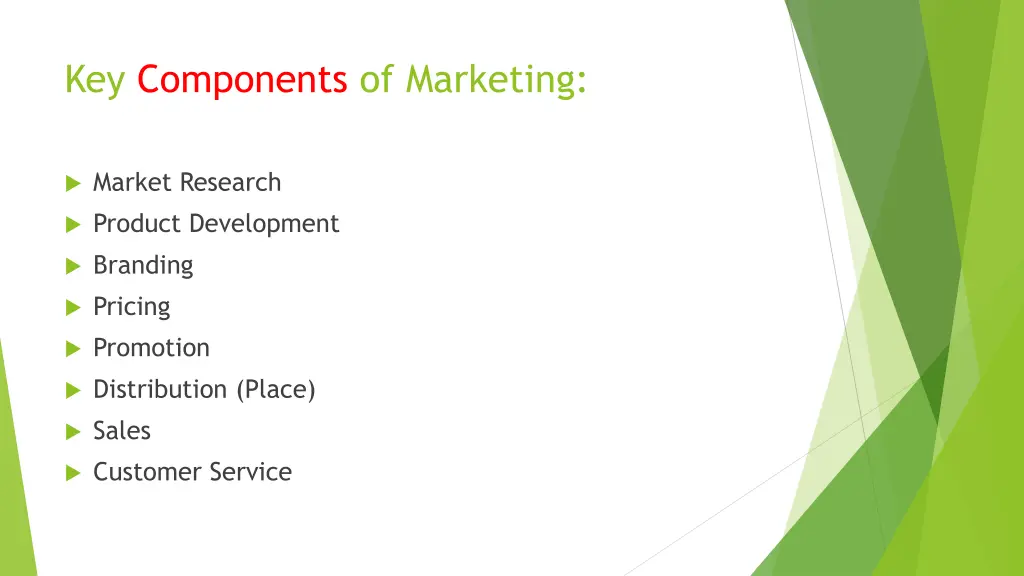 key components of marketing