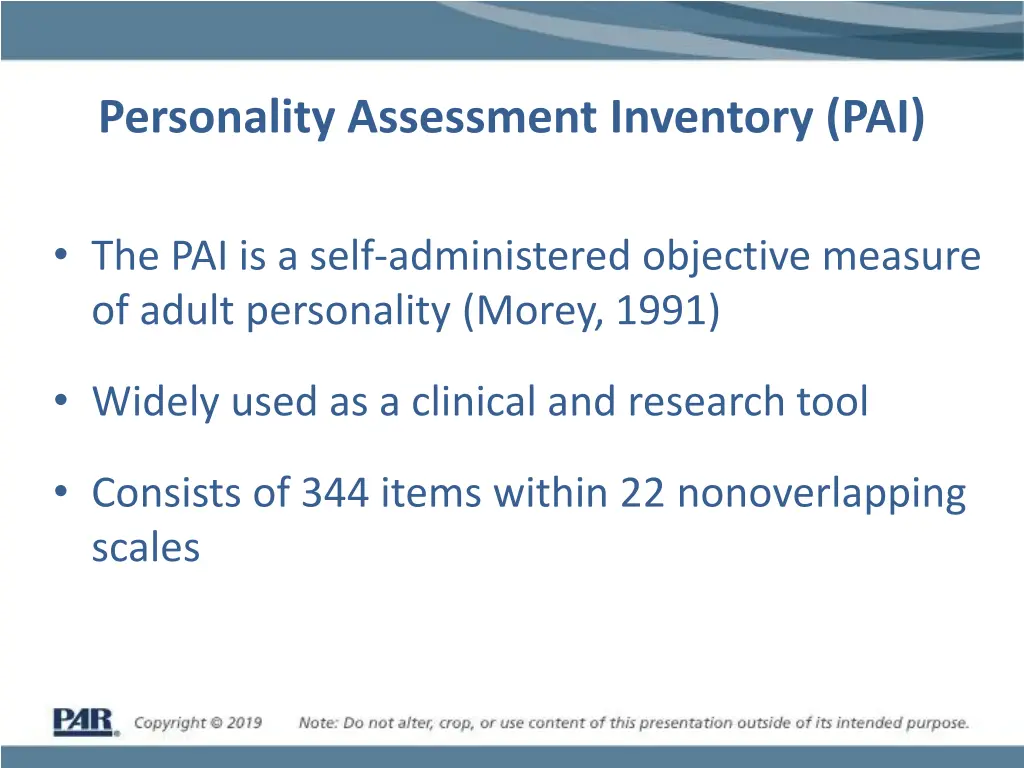 personality assessment inventory pai